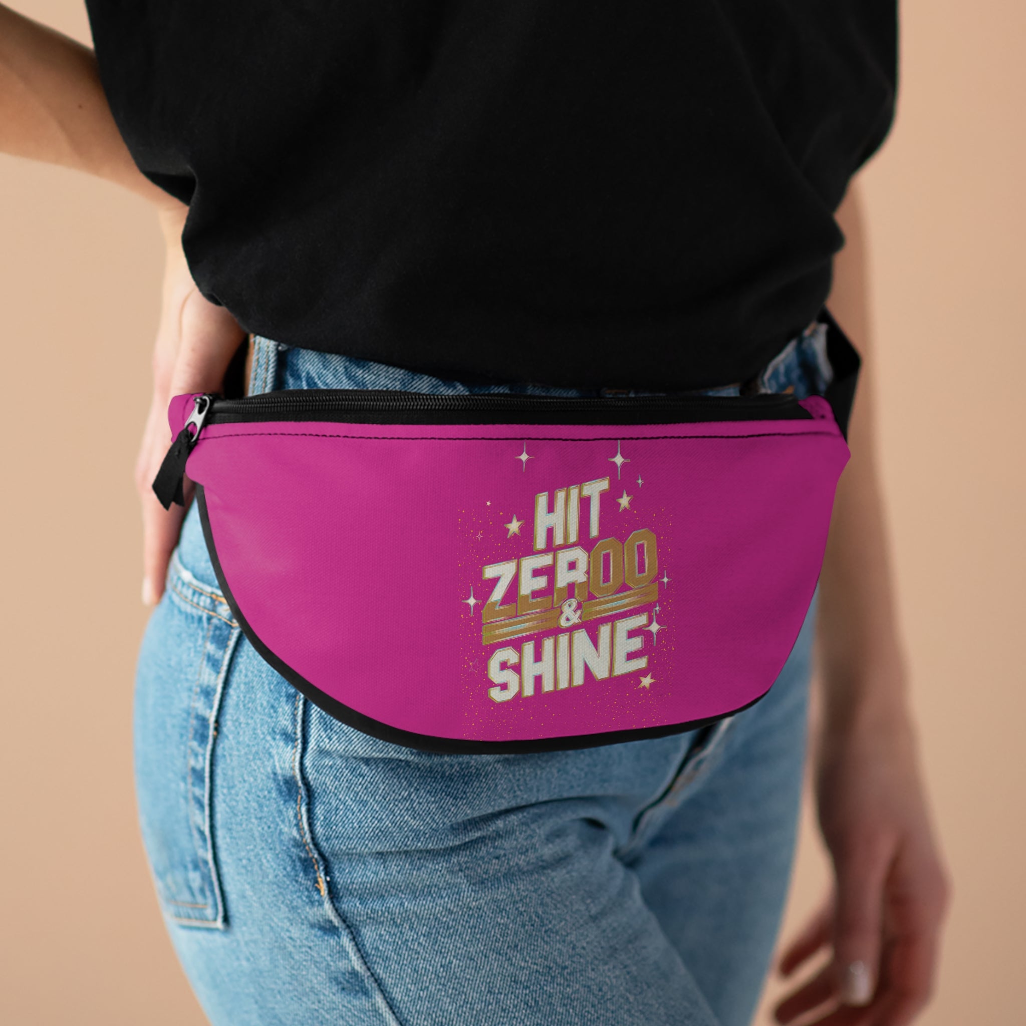 Vibrant 'Hit Zero & Shine' Fanny Pack - Fun, Stylish Travel Accessory